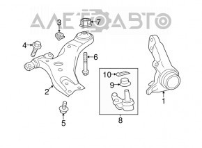 Lower front right control arm Toyota Camry v55 15-17 usa microcracks S/B