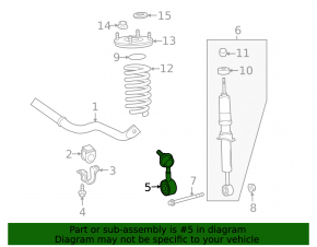Front stabilizer link right Toyota Sequoia 08-16