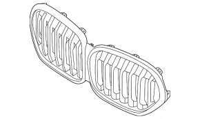 Left radiator grille for BMW X1 F48 20-22 Basis
