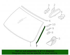 Windshield molding right BMW X5 F15 14-18