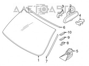 Right windshield molding BMW X5 F15 14-16 broken mount