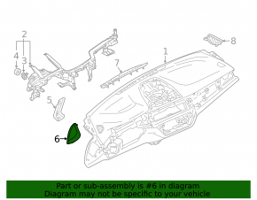 Dashboard cover side left BMW 5 G30 17-23 black