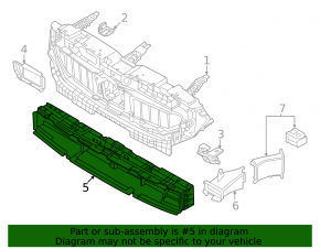 Radiator deflector lower blinds BMW 5 G60 24-25 With m sport pkg, air ducts, I5, Lower,