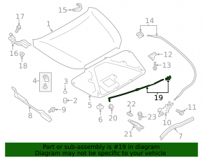 Support bonnet stop Subaru XV Crosstrek 13-17