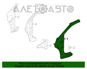 Front left body pillar Toyota Highlander 14- white