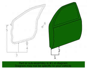 Bare front right door for Toyota Highlander 2001-2007