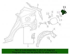 Fuel filler flap lock Lexus NX200t NX300 NX300h 15-21