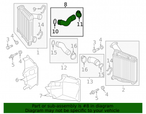 Intercooler pipe right Audi Q7 4L 13-15 3.0 TDI