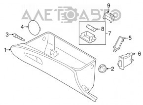 Hyundai Tucson 16-21 glove compartment, black, scratches