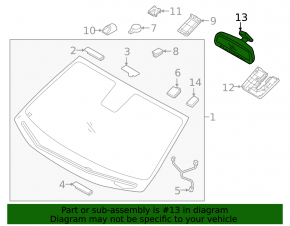 Hyundai Kona 18-23 Interior Mirror with Auto-Dimming and Blue Link