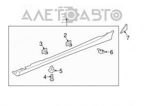 Left threshold Hyundai Sonata 11-15 hybrid