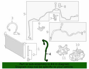 Lexus NX300h 15-21 air conditioner compressor-heater hose