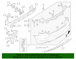 Tow Hook Cap Rear Bumper Audi A3 8V 15-16