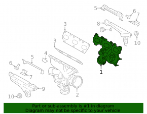 Turbine assembly with manifold right Porsche Macan 15-18 3.0T