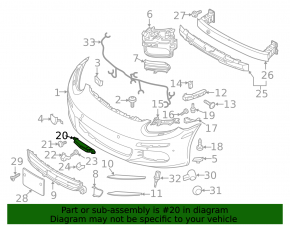 Front Bumper Bracket Lower Left Porsche Panamera 14-16