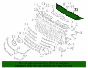 Lower left front bumper trim for Mazda 3 17-18 BM JP build, with grey inserts
