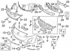 Front bumper, bare, Mazda3 MPS 2009-2013