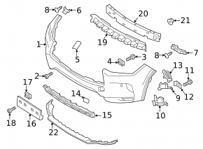 Bare front bumper Infiniti QX50 19-