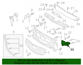 Radiator grille bracket right Mazda 6 18-21