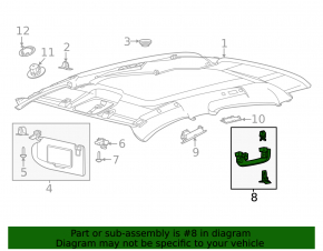 Ceiling handle rear right Ford Mustang Mach-E 21-23 light gray