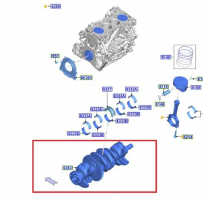Ford Escape MK4 20-23 hybrid crankshaft, plug-in, K:51.99 W:51.99 for grinding