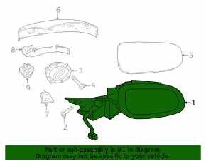 Left side mirror Jaguar F-Pace X761 17- turn signal, auto-dimming, heating, BSM