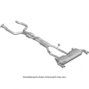 Muffler rear part with barrels Chevrolet Camaro 16- 3.6 cut catalysts