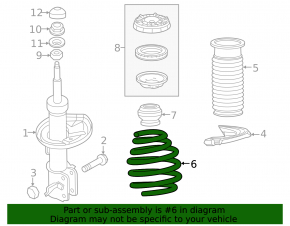 Front right spring Chevrolet Volt 11-15 stiffness ser