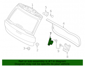 Left tailgate bumper Volvo XC90 16-22 on the door
