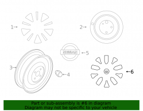 Wheel cap R17 Nissan Rogue 14-20