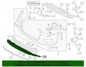Front bumper protection Audi A6 C8 19- torn