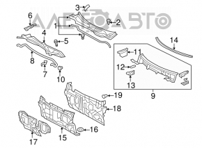 Right windshield wiper seal for Toyota Camry v40