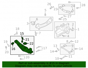 Lower control arm under the rear right spring Hyundai Santa FE 21-23 AWD