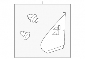 Front right fender molding cap for Toyota Prius 50 16-22, structure, worn, broken fasteners