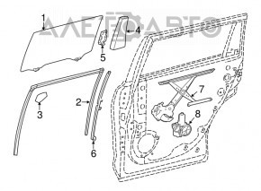 Door trim inner rear left Toyota Highlander 14-19 under curtain