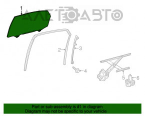 Rear left door glass Lexus RX350 RX450h 16-22