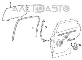 Rear left door glass Lexus RX350 RX450h 16-22