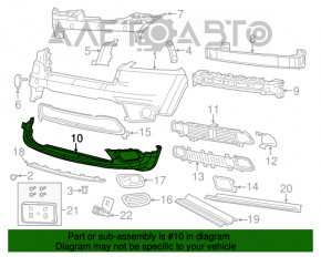 Front bare bumper lower part Jeep Cherokee KL 14-18 without overlay,