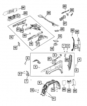 Front right mudguard Jeep Cherokee KL 19-