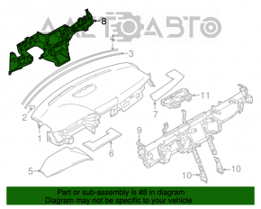 Plastic under-dash panel for Suzuki Kizashi 10-15