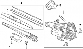 Rear wiper linkage with motor Honda CRV 23-