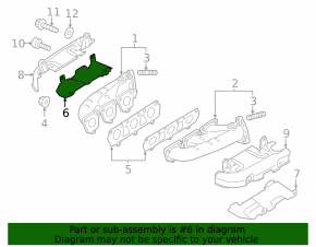 Exhaust manifold protection lower right Porsche Cayenne 958 11-17 Hybrid