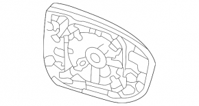 Left mirror element Mitsubishi Outlander 22-25 heated, BSM