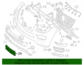 Front license plate area Mercedes GLS-class X166 13-16