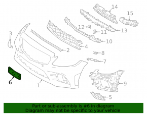 Mercedes C-class W205 19-21 front bumper license plate