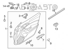 Front right window lift control trim Mazda 3 14-18 BM black