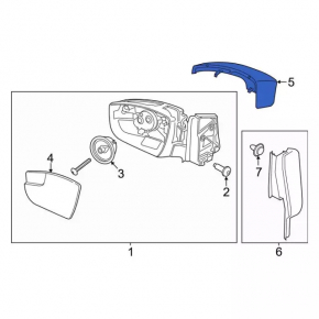 Left mirror cover Ford Escape MK3 17-19 without turn signal