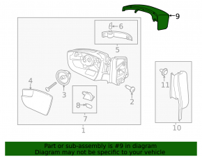 Left mirror cover Ford Escape MK3 17-19 without turn signal