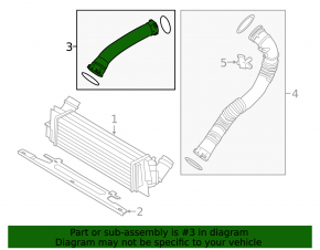 Right intercooler pipe for BMW X5 F15 16-18 plug-in