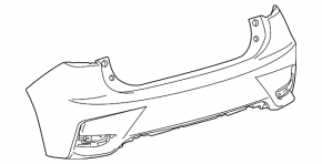 Rear bumper bare Lexus CT200h 14-17 for parking sensors